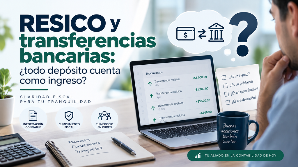Transferencias bancarias RESICO: depósito vs ingreso gravado