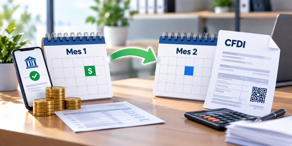 Pago en el mes 1 y CFDI en el mes 2: control de ISR e IVA